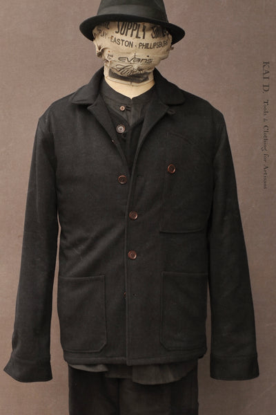 Hardy Chore Jacket - Black Wool Cashmere - S, M, L, XL (NO RETURN)