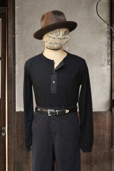 Jonas Long Sleeve Henley - Black - S, M, L