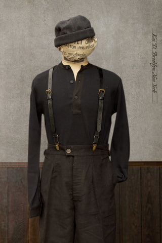 Hermann Long Sleeve Henley - New Black - S, M, L