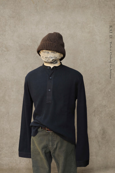Hermann Long Sleeve Henley - Black - L