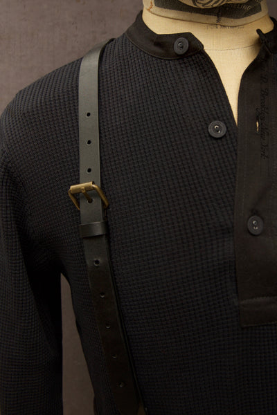 Hermann Long Sleeve Henley - New Black - S, M, L