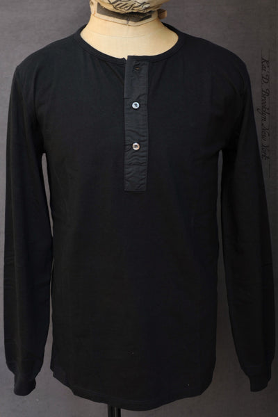 Jonas Long Sleeve Henley - Black - S, M, L