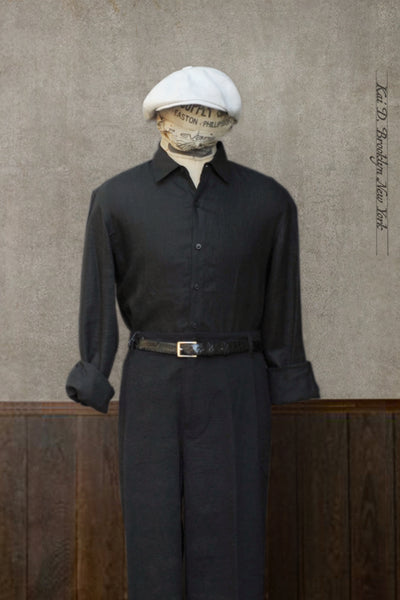 Delancey Shirt - Belgian Linen - Black - S, M, L, XL, XXL