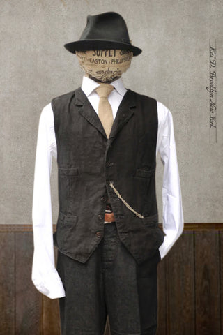 Doyle Vest - Garment Dyed Heavy Linen - M