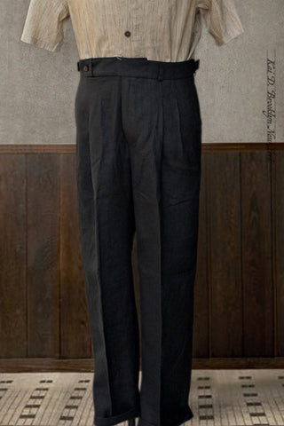 Wide Leg Matisse Pants - Black Japanese Linen - 30, 32, 34, 36