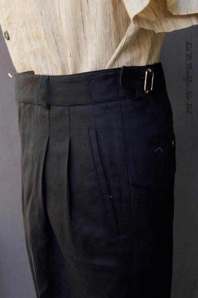 Wide Leg Matisse Pants - Black Japanese Linen - 32, 34, 36