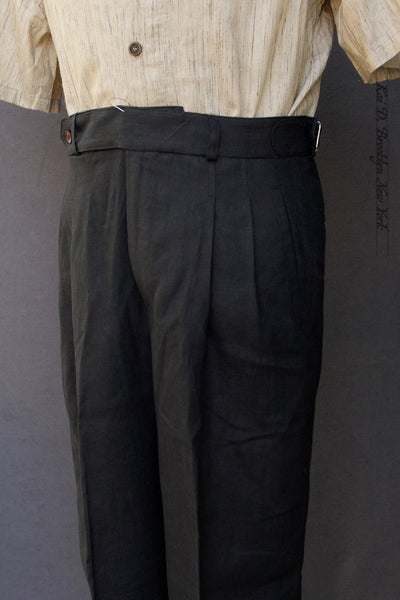 Wide Leg Matisse Pants - Black Japanese Linen - 32, 34, 36
