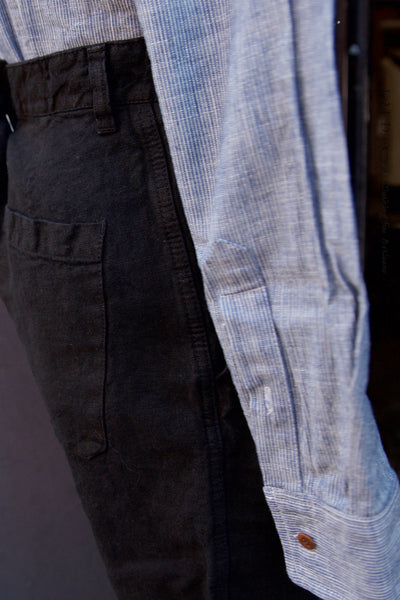 Heavy Linen Chore Pants - Black - 32, 33, 34, 36