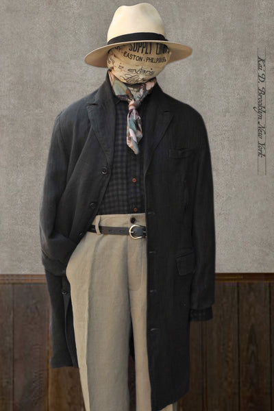 Garment Dyed Belgian Linen Shelby Coat - Black - M (NO RETURN)