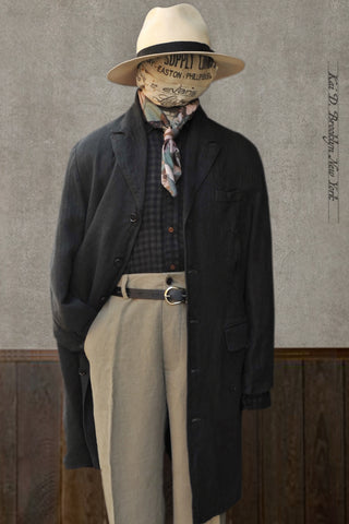 Garment Dyed Belgian Linen Shelby Coat - Black - M (NO RETURN)