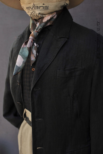 Garment Dyed Belgian Linen Shelby Coat - Black - M (NO RETURN)