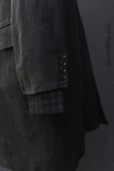 Garment Dyed Belgian Linen Shelby Coat - Black - M (NO RETURN)