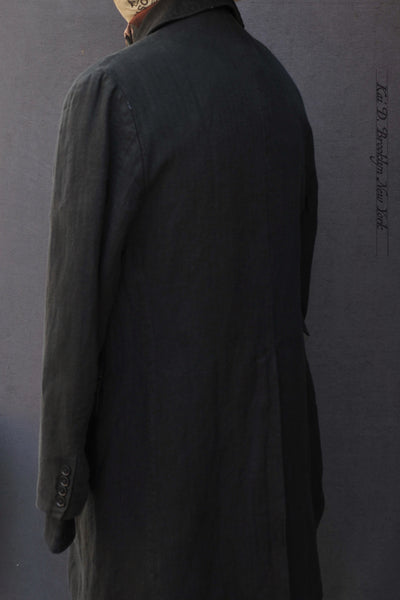 Garment Dyed Belgian Linen Shelby Coat - Black - M (NO RETURN)