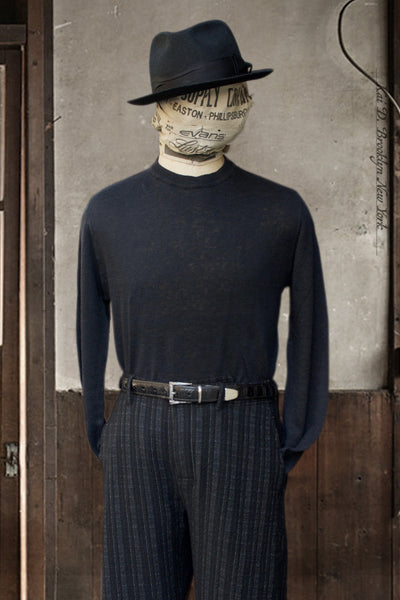 Fine Gauge Linen LS Tee - Black - S, L, XL (NO RETURN)