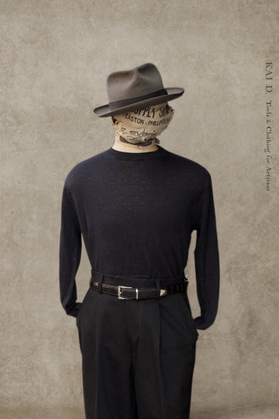 Fine Gauge Linen LS Tee - Black - S, M, L