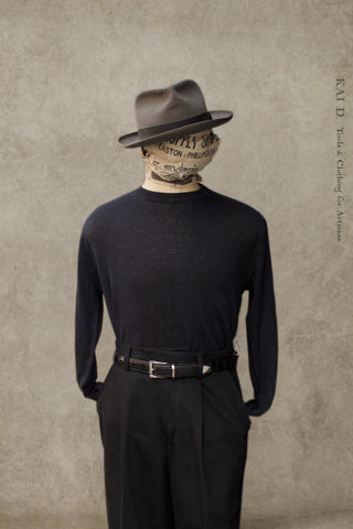 Fine Gauge Linen LS Tee - Black - S, M