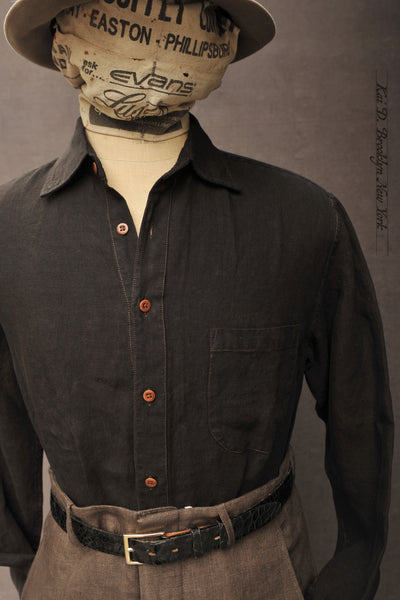 Cassady Shirt - Black Linen - L, XL