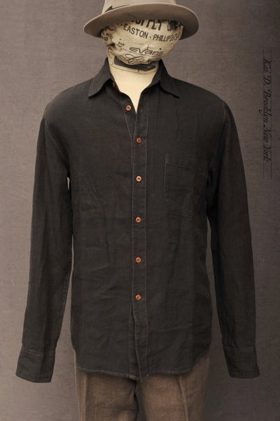 Cassady Shirt - Black Linen - L, XL