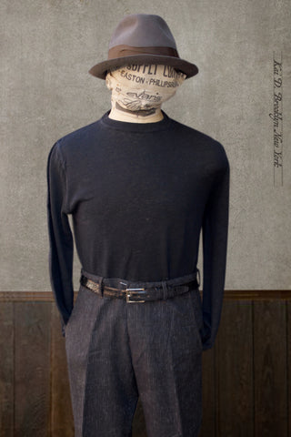 Fine Gauge Linen LS Tee - Black - S, L, XL (NO RETURN)