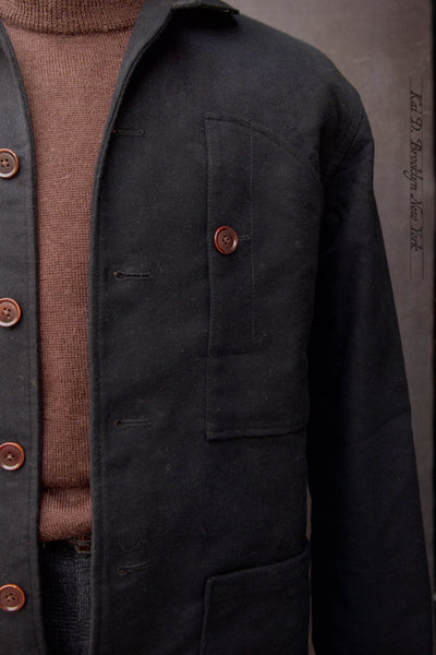 Hardy Chore Jacket -English Moleskin - Black - M, L, XL