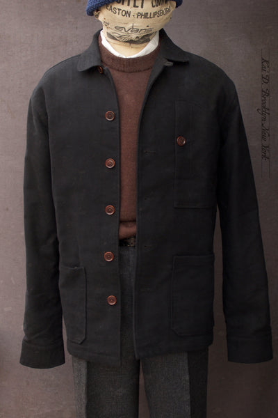 Hardy Chore Jacket -English Moleskin - Black - M, L, XL