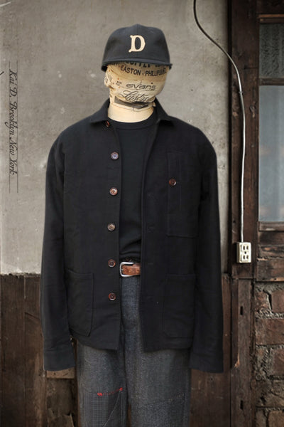 Hardy Chore Jacket -English Moleskin - Black - M, L, XL