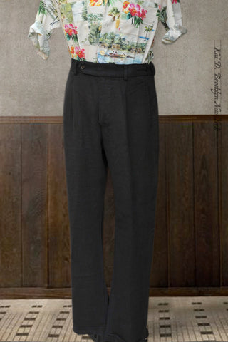 Novelist Trousers - Black Heavy Linen - 30, 32, 34, 36, 38 (long version)
