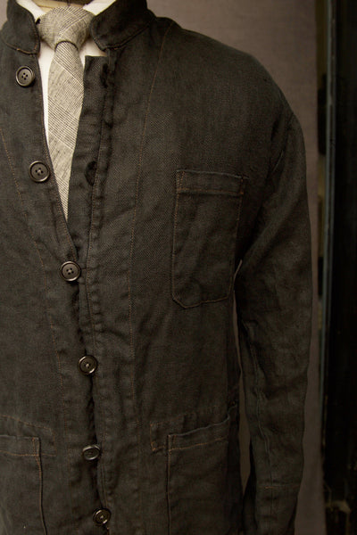 O'Hara Shirt - Garment Dyed Heavy Linen - Black - L, XL (NO RETURN)