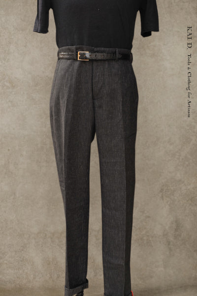 Linen Cotton Borough Pants - Black Pin - 30, 32, 34, 36, 38
