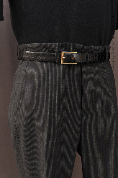 Linen Cotton Borough Pants - Black Pin - 30, 32, 34, 36, 38