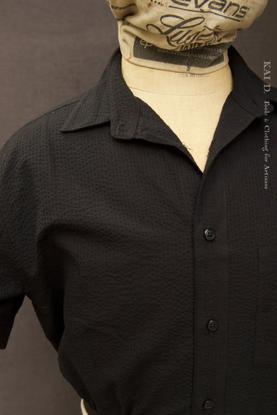 Cassady Shirt - Japanese Black Seersucker  - S, M, L, XL, XXL