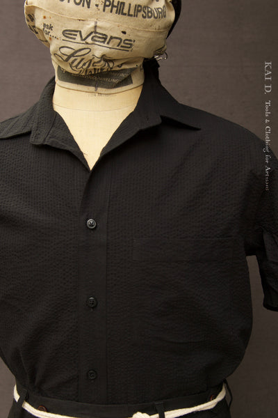 Cassady Shirt - Japanese Black Seersucker  - S, M, L, XL, XXL