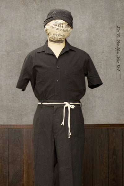 Cassady Shirt - Japanese Black Seersucker  - S, M, L, XL, XXL