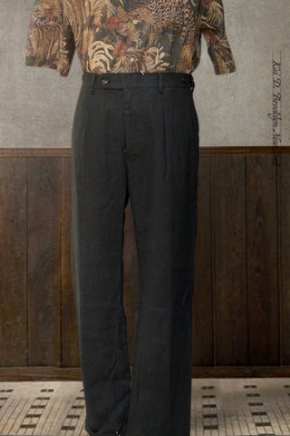 Novelist Trousers - Black Shibui Linen - 30, 32, 34