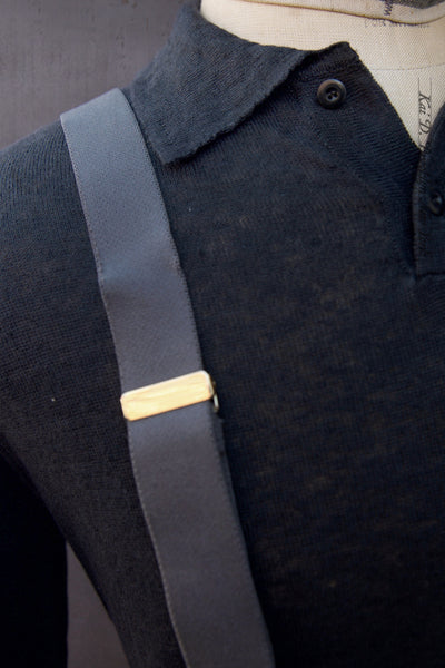 Fine Gauge Linen Polo - Black - XS, M, L (NO RETURN)