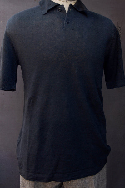 Fine Gauge Linen Polo - Black - XS, M, L (NO RETURN)