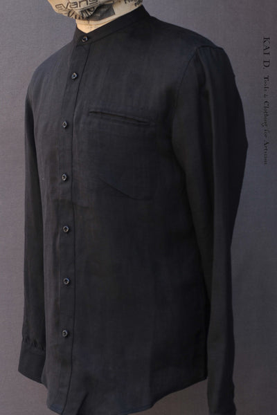 Tanner Shirt - Black Belgian Linen - S, M, L, XL, XXL