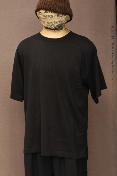 Cotton Cashmere Tee - Black - S, M (oversized)