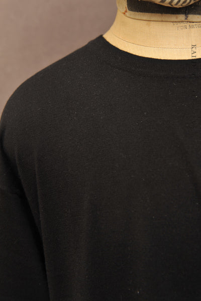 Cotton Cashmere Tee - Black - S, M (oversized)