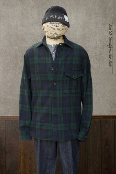 Maurice Over Shirt - Blackwatch wool  - L, XL