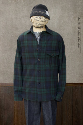Maurice Over Shirt - Blackwatch wool  - L, XL