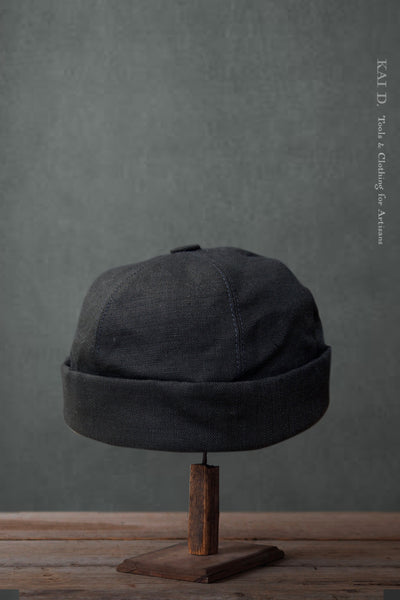 Watch Cap - Japanese Linen - Black - M, L