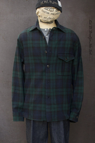 Maurice Over Shirt - Blackwatch wool  - L, XL