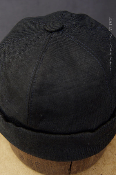 Watch Cap - Japanese Linen - Black - M, L