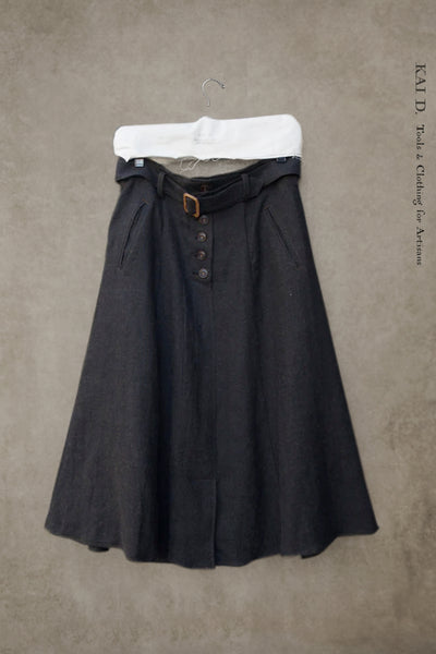 Georgia Skirt - Wool/Cotton - Brownish Black - S, M, L