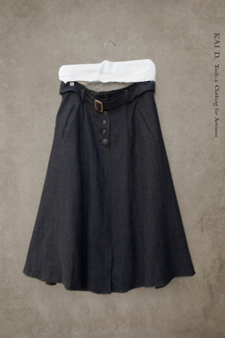Georgia Skirt - Wool/Cotton - Brownish Black - S, M, L