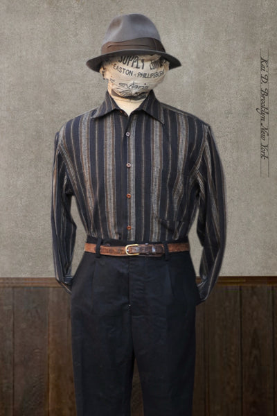 Cassady Shirt (Relaxed Cut)- Blanket Stripe Cotton - L, XL, XXL