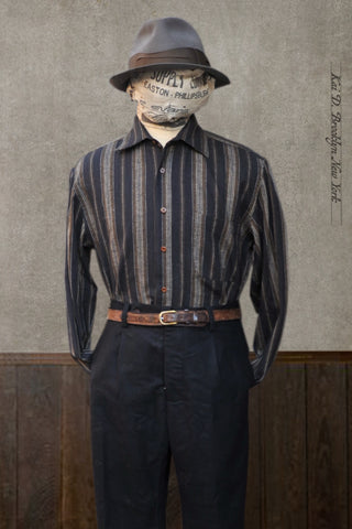 Cassady Shirt (Relaxed Cut)- Blanket Stripe Cotton - L, XL, XXL