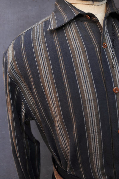 Cassady Shirt (Relaxed Cut)- Blanket Stripe Cotton - L, XL, XXL