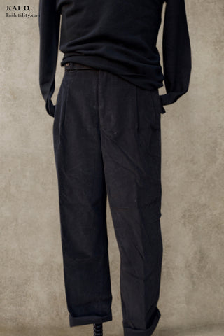 Wide Leg Matisse Pants - Black Corduroy - 34/35